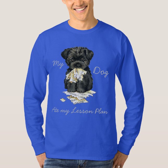 Min affenpinscher Ate Min Lesson Plan Tee Shirt (Framsida)