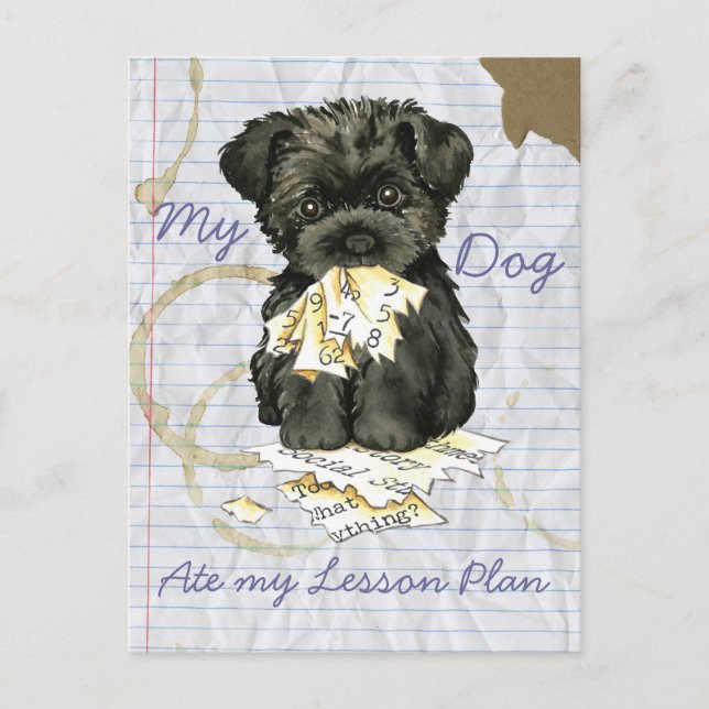 Min affenpinscher Ate Min Lesson Plan Vykort (Framsida)