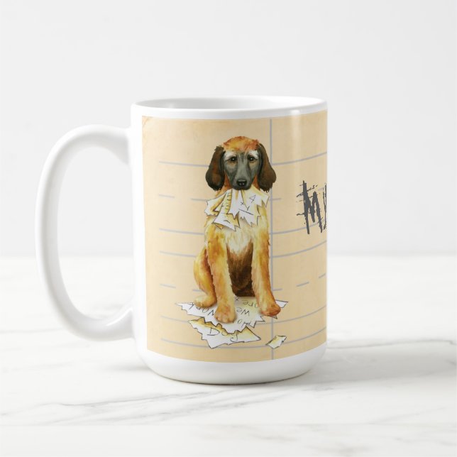 Min afghanske Hound Ate min hemläxa Kaffemugg (Vänster)