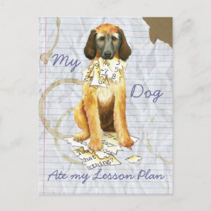 Min afghanske Hound Ate min Lesson Plan Vykort