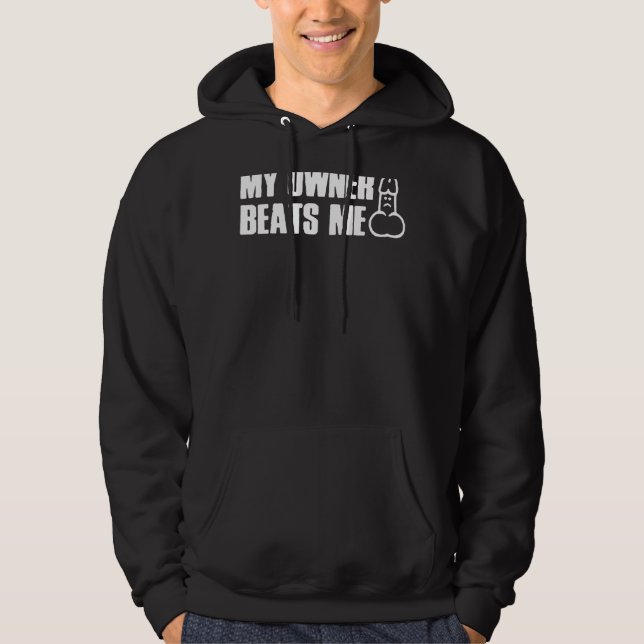 Min ägare slår mig i Tee Hoodie (Framsida)