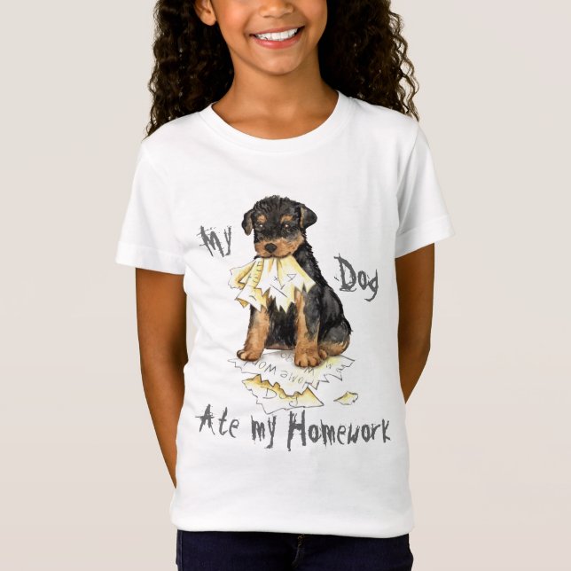 Min Airedale Ate Min hemläxa Tee (Framsida)