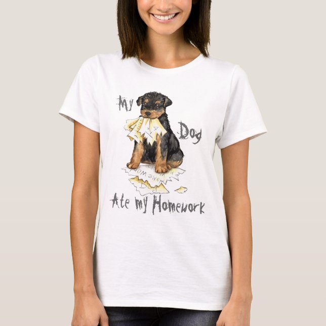 Min Airedale Ate Min hemläxa Tröja (Framsida)