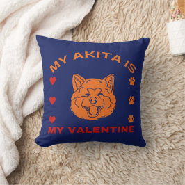 Min Akita är min Valentine Funny Valentine Kudde