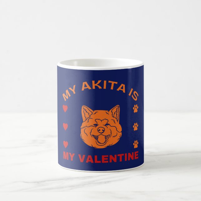 Min Akita är min Valentine Funny Valentine Quote Kaffemugg (Center)