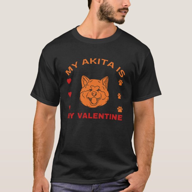 Min Akita är min Valentine T Shirt (Framsida)