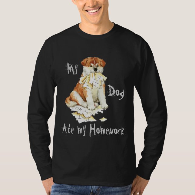 Min Akita åt min läxa Tröja (Framsida)