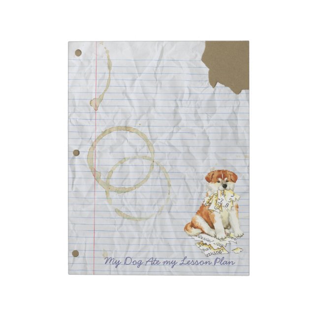 Min Akita Ate Min lärlingsplan Anteckningsblock (Roterad)