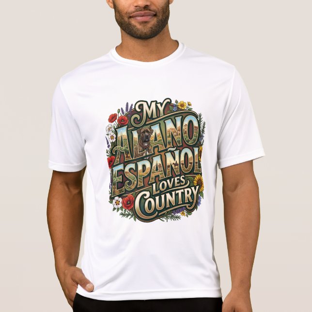 Min Alano Español älskar landsbygds-T-shirt T Shirt (Framsida)