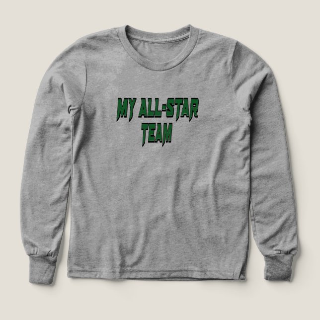 Min All-Star Team Kid's Football Sweatshirt T Shirt (Design framsida)