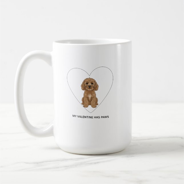 Min Alla Hjärtans Dag-älskling Har Tassar Cockapoo Kaffemugg (Vänster)