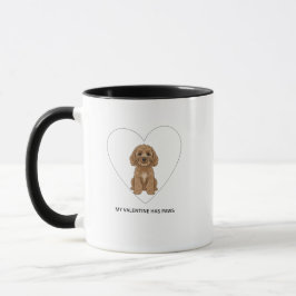Min Alla hjärtans dag har tass Cockapoo hundälskar Mugg