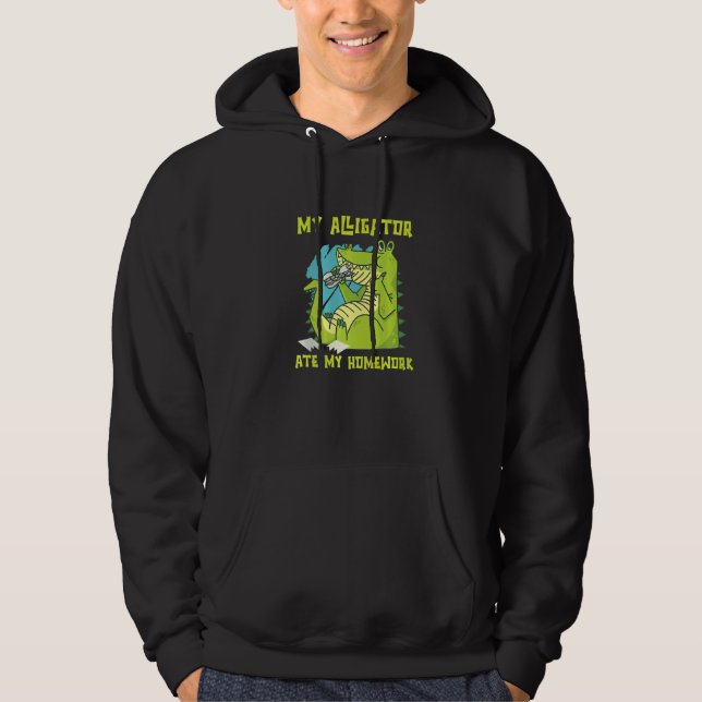 Min Alligator Ate Min hemläxa Reptiles Zoo Ponds C Hoodie (Framsida)