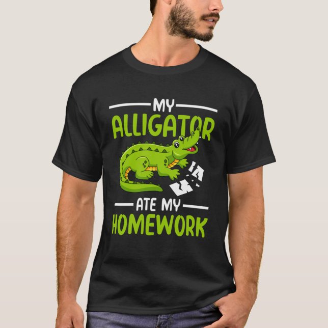 Min alligator gör mina läxor t shirt (Framsida)
