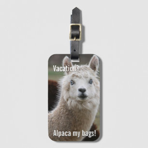 Min Alpaca hänger lös för semesterbagagemärkre Bagagebricka