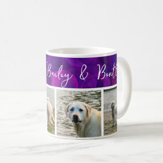 Min älsklings lila banderoll Namn 4 bilder Husdjur Kaffemugg