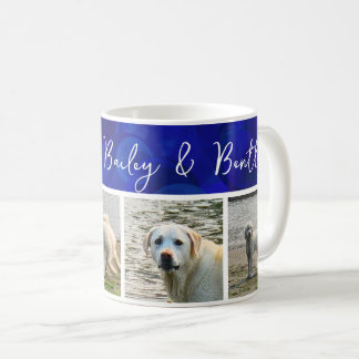 Min älsklings Royal Blue banderoll Namn 4 bilder H Kaffemugg