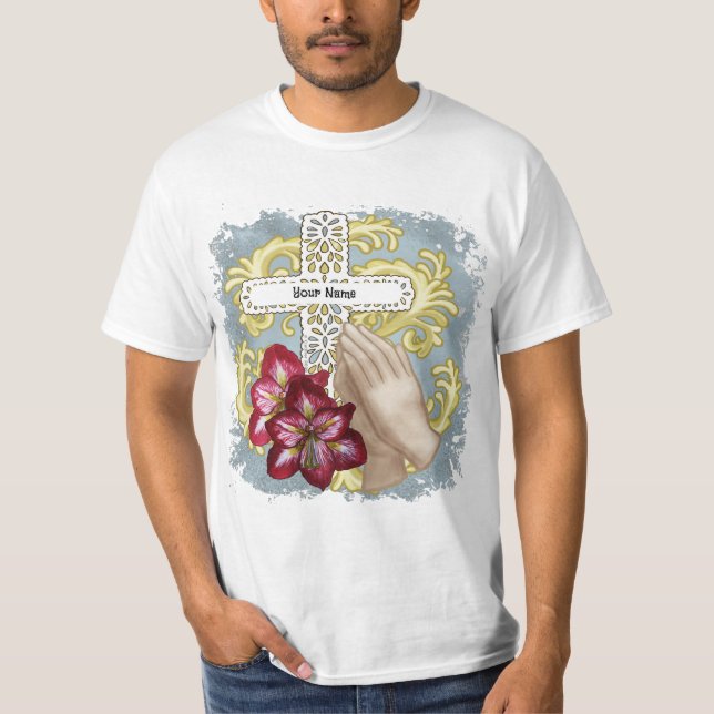 Min Amaryllis Kristna Kors T Shirt (Framsida)