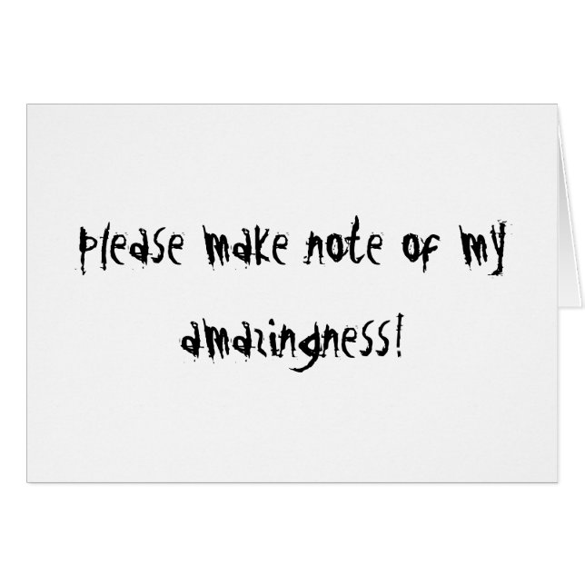 "Min Amazingness ", Hälsningskort (Framsidan Horizontal)