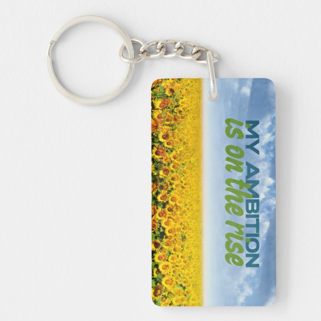 Min ambition gäller den stiga upp motiveringen nyckelring (Framsidan)