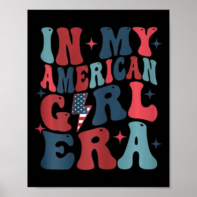 Min amerikanska flicka Era Retro 4:e juli fjärde G Poster (Framsidan)