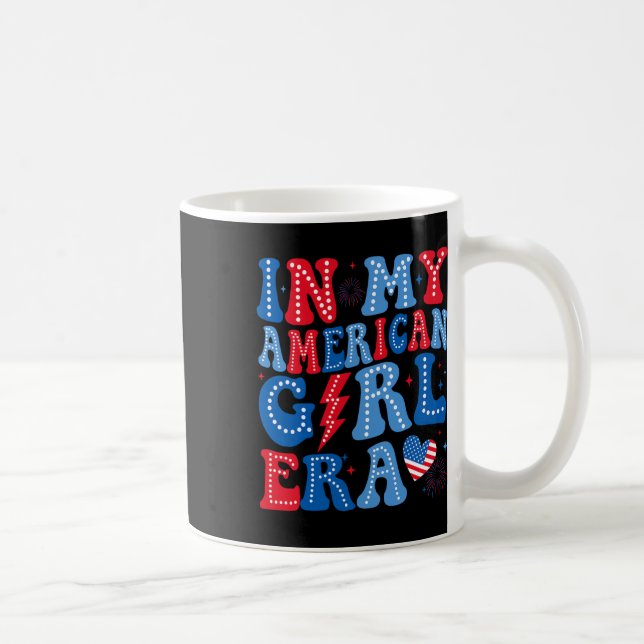 Min amerikanska flicka Era Retro 4 juli Groovy Pat Kaffemugg (Höger)
