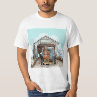 Min Amish täckte Bridge T Shirt