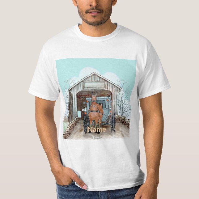 Min Amish täckte Bridge T Shirt (Framsida)