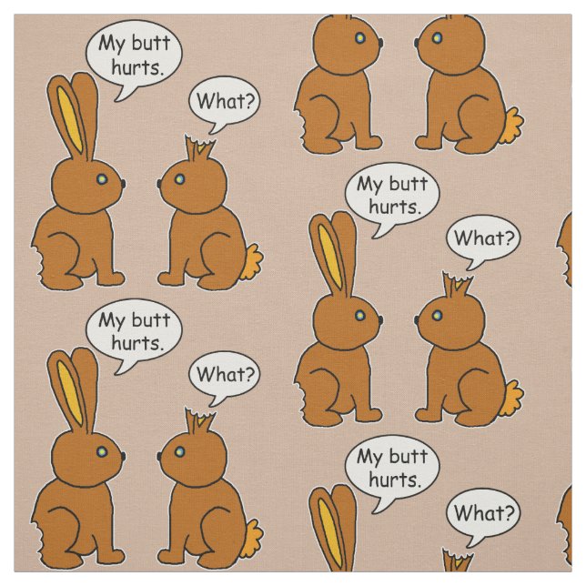 Min ändamen! - Vad? Kaninmönster Tyg (Provkarta)