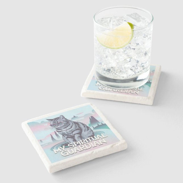 Min Andlig Guardian Cat Stenunderlägg (Sidan)