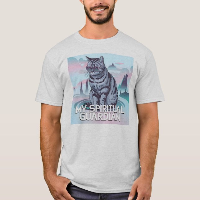 Min Andlig Guardian Cat T Shirt (Framsida)