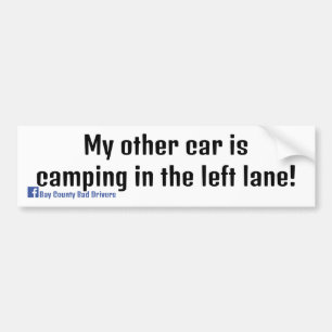 Min andra bil är Camping i den Lämnat körfältet Bildekal