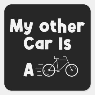 Min andra bil är en bike fyrkantigt klistermärke