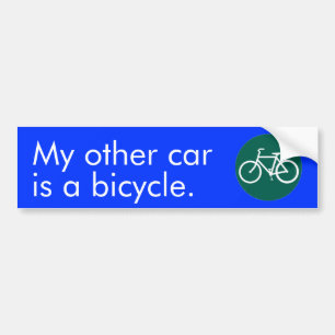 Min andra bil är en cykel. bildekal