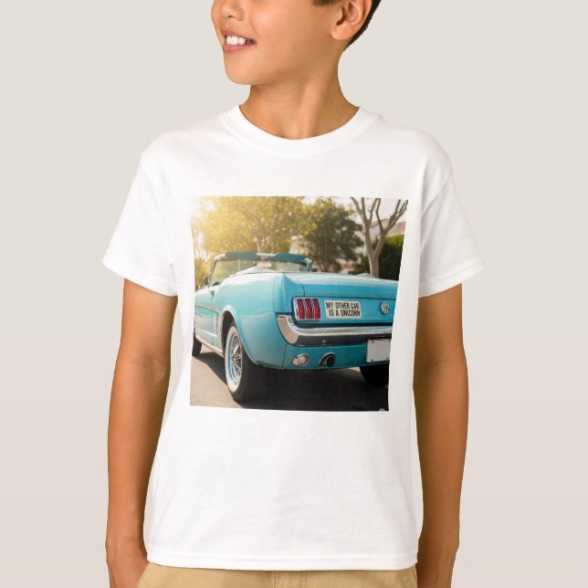 min andra bil är en enhörning t-shirt (Framsida)