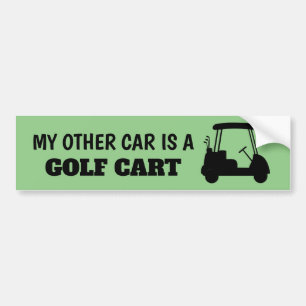 Min andra bil är en Golf Cart-sticker Bildekal