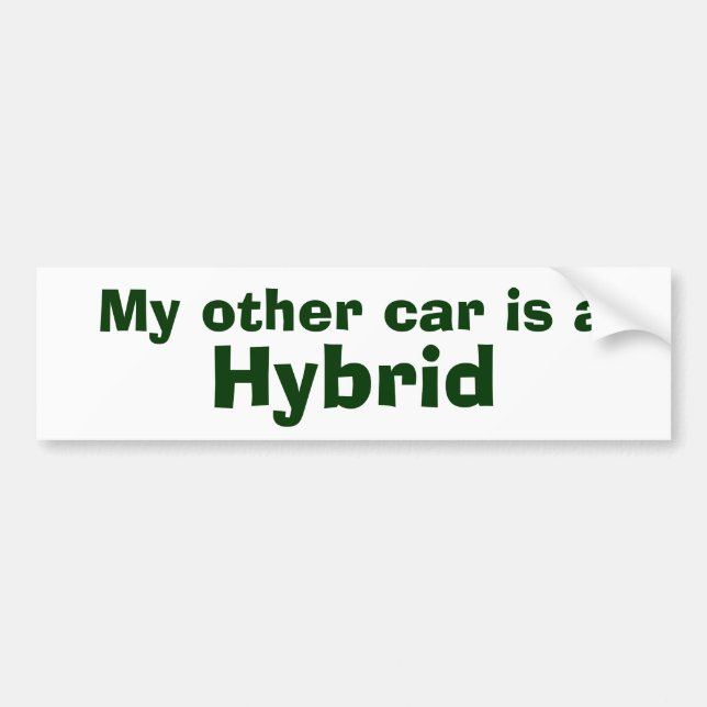 Min andra bil är en hybrid bildekal (Framsidan)
