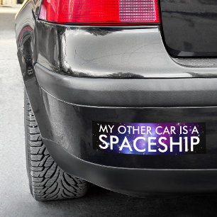 Min andra bil är ett Lila i Spaceship Galaxy Clust Bildekal