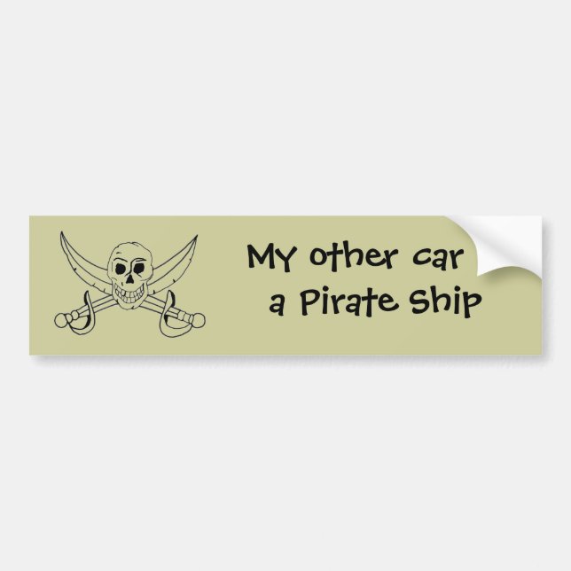 Min andra bil är ett piratskepp bildekal (Framsidan)