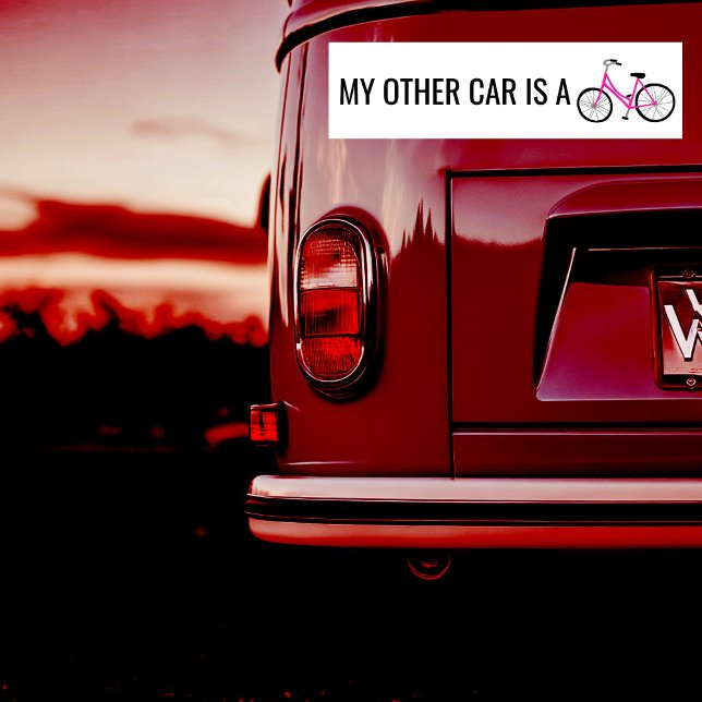 MIN ANDRA BIR ÄR EN BIKE Cute Rosa Bicycle Cycle C Bildekal (MY OTHER CAR IS A BIKE Cute Pink Bicycle Cyclist Bumper Sticker
)
