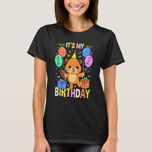 Min andra födelsedag Beaver T Shirt (Framsida)