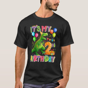 Min andra födelsedag Dinosaur Boys Barns födelseda T Shirt