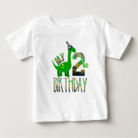 Min andra födelsedag Dinosaur Party Baby T-Shirt