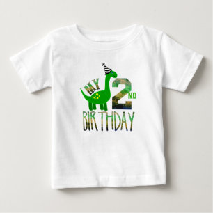 Min andra födelsedag Dinosaur Party Baby T-Shirt