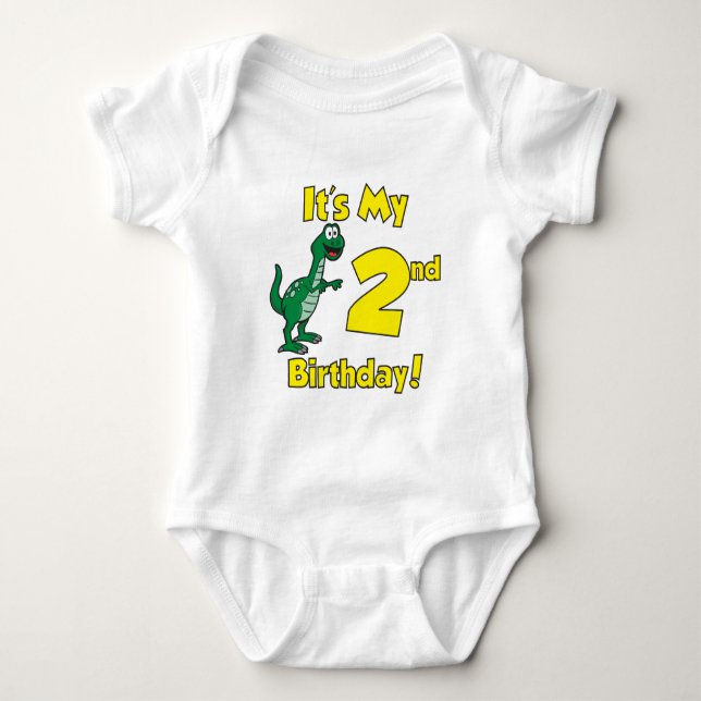 Min andra födelsedag Dinosaur T-shirt (Framsida)
