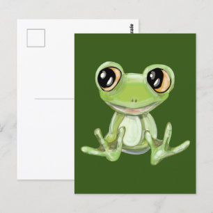 Min andra gröna grod-vän postkort vykort