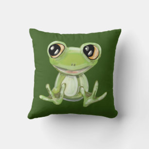 Min andra Grönt Frog Friend Dekorativ kudde