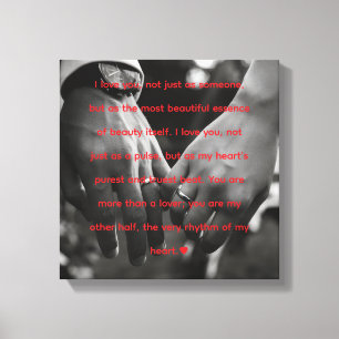 "Min andra hälft" Romantiskt hjärtslag Citat Canva Canvastryck