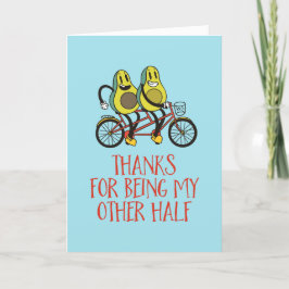 Min andra halva Avocado Pun Funny Valentindag Helgkort