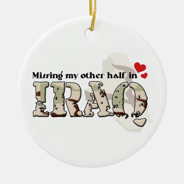 Min andra halva i Irak saknas Julgransprydnad Keramik (Framsidan)